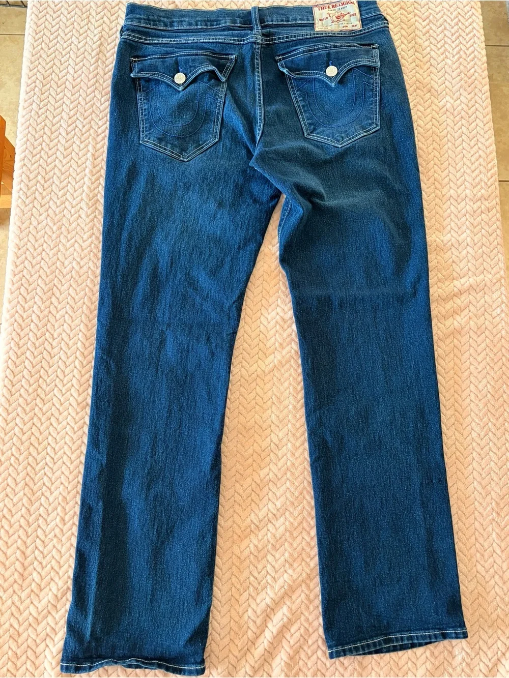 True Religion Men's Dark Blue Relaxed Straight Jeans Size 34